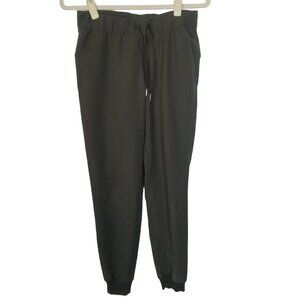 Lululemon Womens Olive Green Drawstring Pull On Jogger Pants Mid Rise Pockets